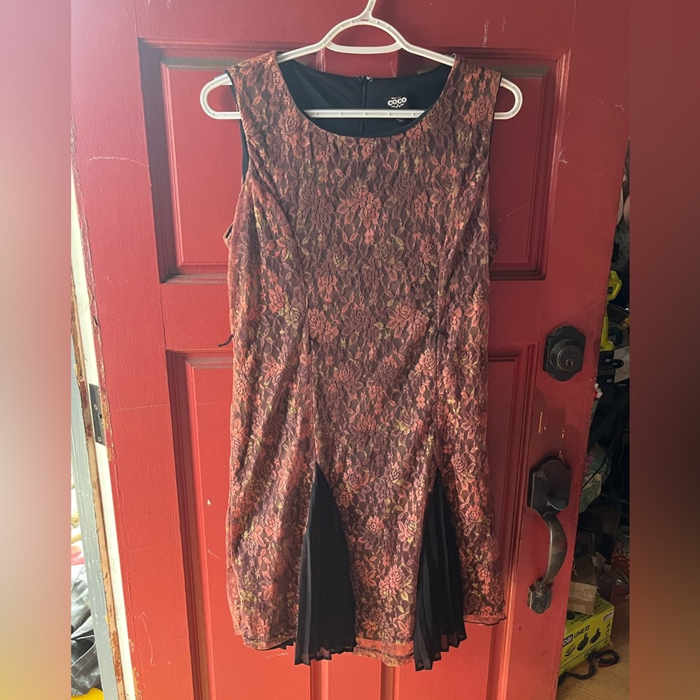 Disney Coco Floral Patterned Dress with Black Accents